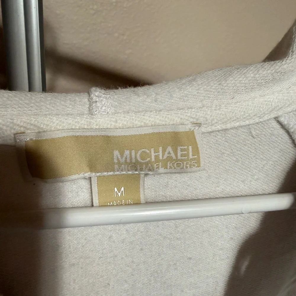Michael Kors White Lace-Up Hoodie‎